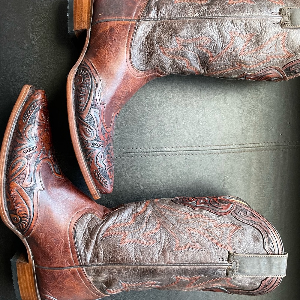 GENUINE STETSON BROWN LEATHER BOOTS